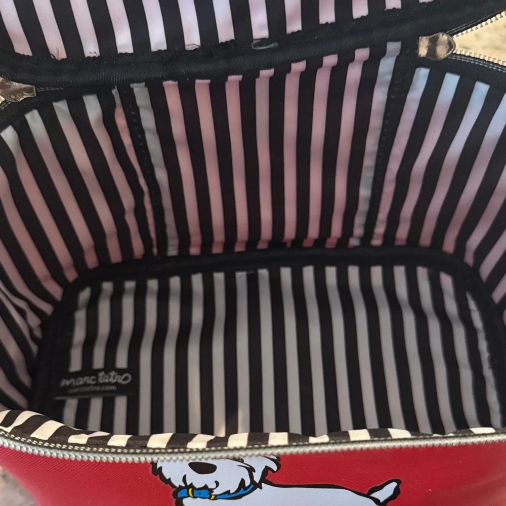 Marc Tetro Red Westie Zip Cosmetic Pouch